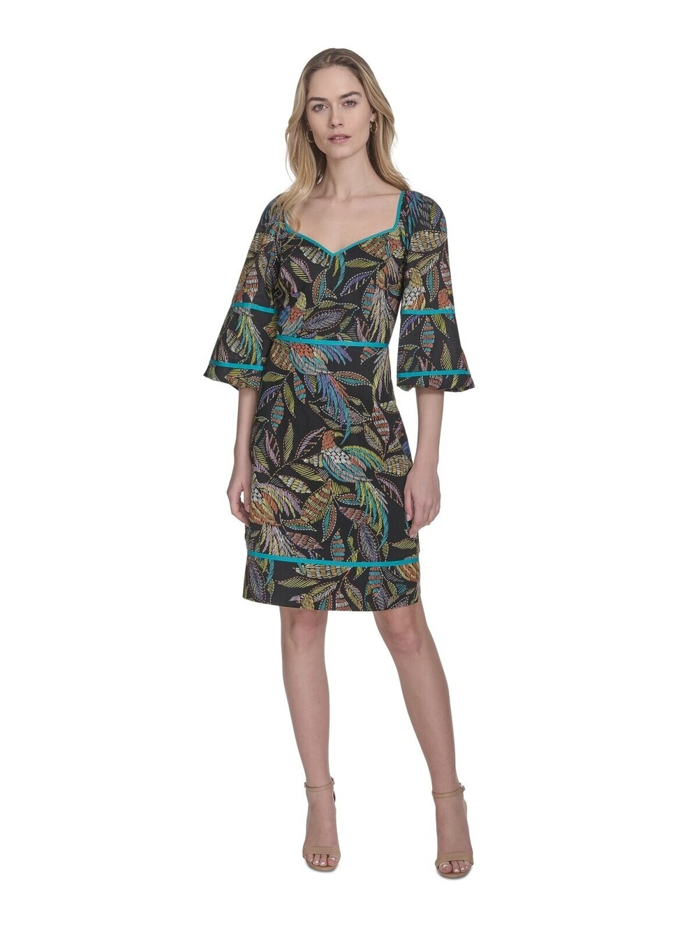 Vince Camuto Womens Cotton Leaf-Print Pipe Bml 10